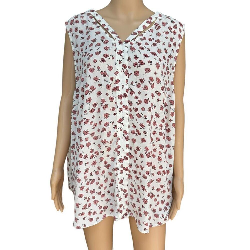 Ryan Wythe women’s floral sleeveless blouse size 3X